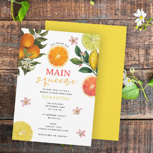 Citrus Pink Main Squeeze Bridal Shower Brunch Invitation