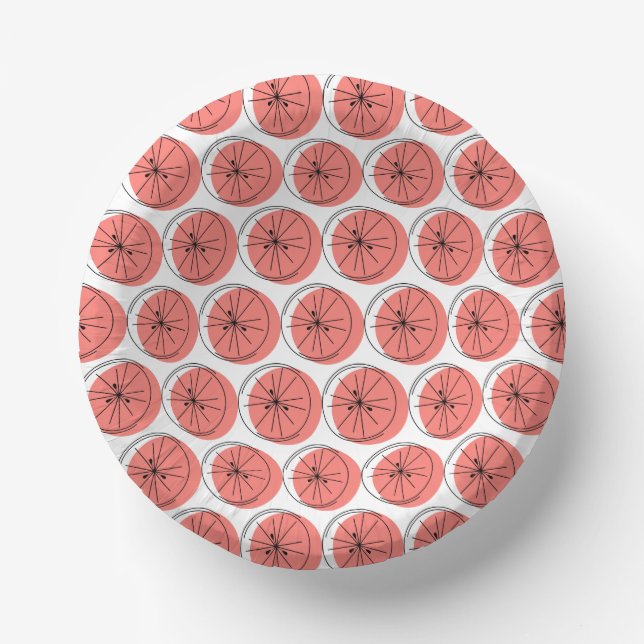 Citrus Pink Multi Paper Plate (Front)