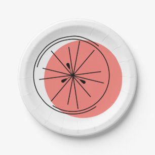 Citrus Pink Paper Plate