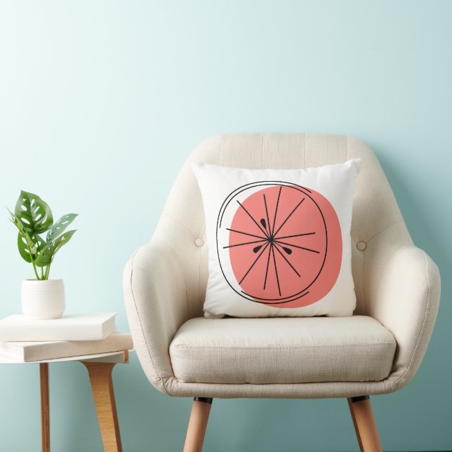 Citrus Pink pink back square Throw Pillow (Chair)