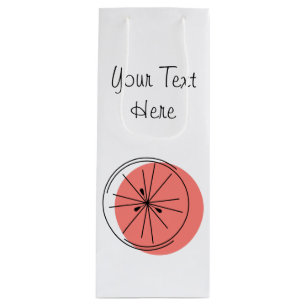Citrus Pink Text gift bag wine