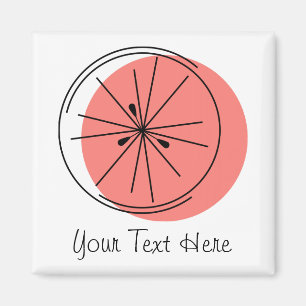Citrus Pink Text magnet square