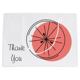 Citrus Pink Thank You gift bag large