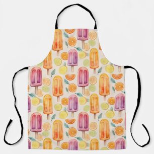 Citrus Popsicle Delight – Watercolor Frozen Treats Apron
