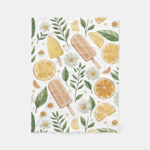 Citrus Popsicle & Floral Fleece Blanket