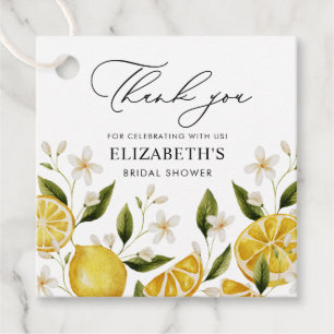 Citrus Pretty Lemon Bridal Shower Favour Tags