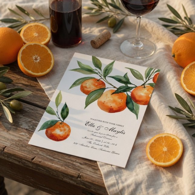 Citrus Rehearsal Dinner Invitation | Mediterranean (Creator Uploaded)