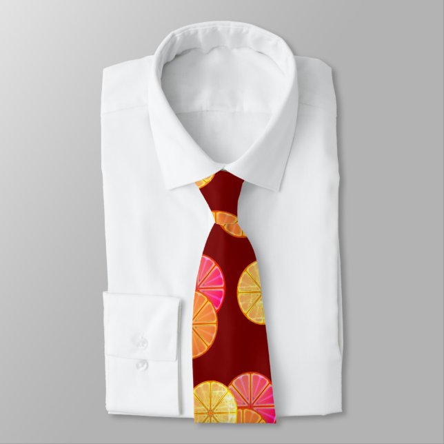 Citrus Sangria Graphic Neck Tie (Tied)