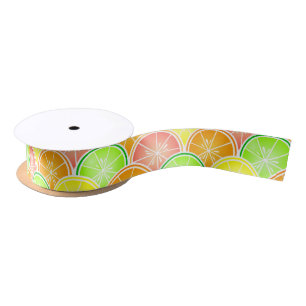 Citrus Scallop Pattern Satin Ribbon