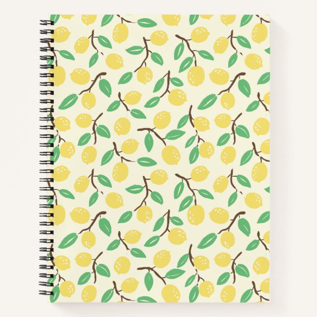Citrus Scribbles Yellow Green Notebook (Front)
