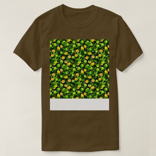 Citrus Seamless Pattern Lemon Lime Orange Mandarin T-Shirt (Design Front)