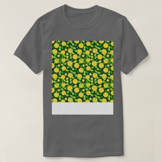 Citrus Seamless Pattern Lemon Lime Orange Mandarin T-Shirt (Design Front)