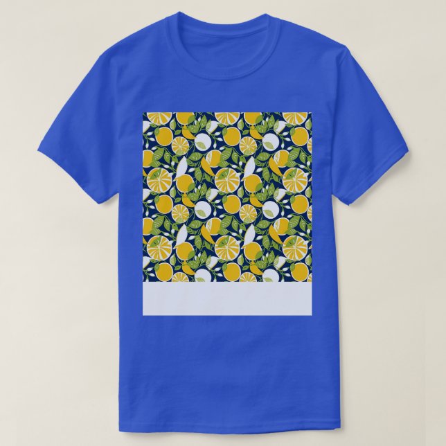 Citrus Seamless Pattern Lemon Lime Orange Mandarin T-Shirt (Design Front)