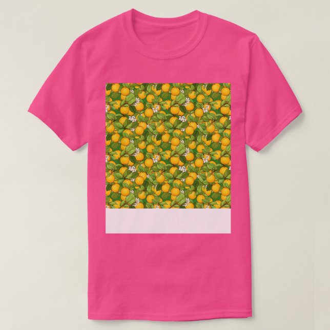 Citrus Seamless Pattern Lemon Lime Orange Mandarin T-Shirt (Design Front)
