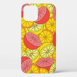 Citrus seamless pattern many oranges, lemons, grap iPhone 12 case