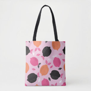 Citrus seamless pattern textile. illustration back tote bag