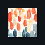 Citrus Season - Coral and Blue Stones Canvas Print<br><div class="desc">Citrus Season II by Chariklia Zarris. Watercolors are used to create various stone-like shapes in corals and blues.</div>