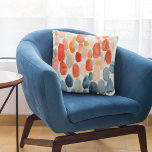 Citrus Season - Coral and Blue Stones Cushion<br><div class="desc">Citrus Season II by Chariklia Zarris. Watercolors are used to create various stone-like shapes in corals and blues.</div>