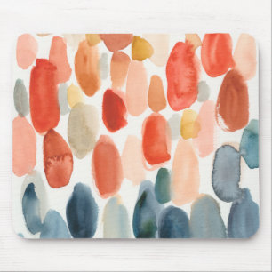 Citrus Season - Coral and Blue Stones Mouse Mat