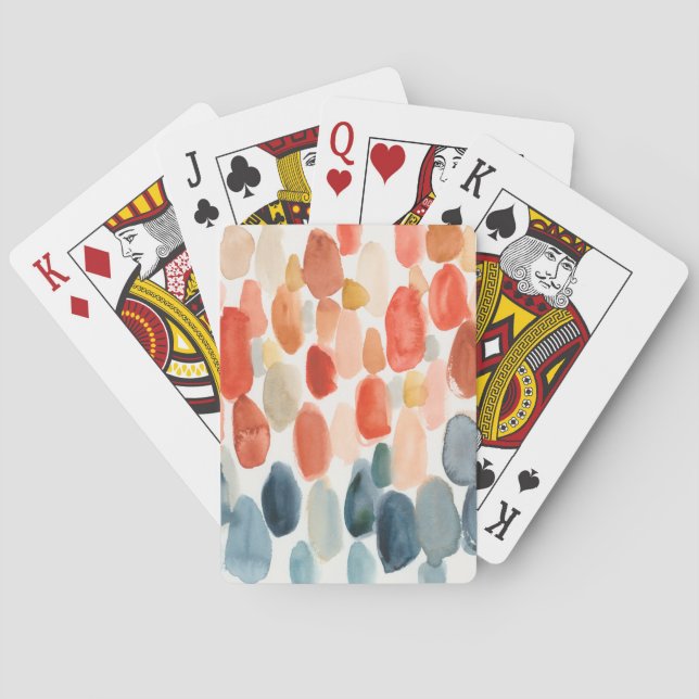 Citrus Season - Coral and Blue Stones Playing Cards (Back)