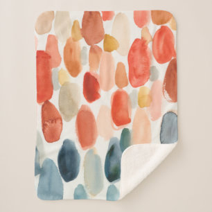 Citrus Season - Coral and Blue Stones Sherpa Blanket