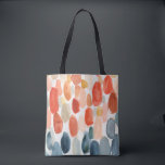 Citrus Season - Coral and Blue Stones Tote Bag<br><div class="desc">Citrus Season II by Chariklia Zarris. Watercolors are used to create various stone-like shapes in corals and blues.</div>