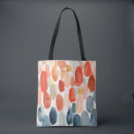 Citrus Season - Coral and Blue Stones Tote Bag<br><div class="desc">Citrus Season II by Chariklia Zarris. Watercolors are used to create various stone-like shapes in corals and blues.</div>