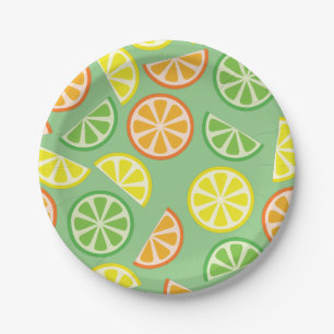 Citrus Slice Cute Fruit 1st Birthday Plates