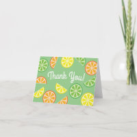 Citrus Slice Fruit Thank You 1st Birthday Cards