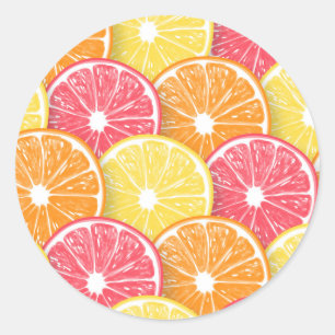Citrus slices classic round sticker