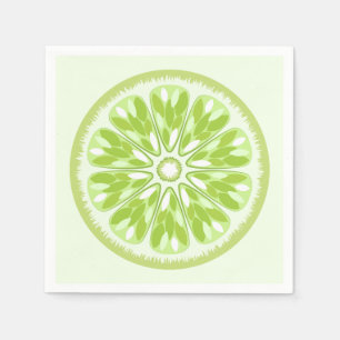 Citrus Slices Green Lime Napkin