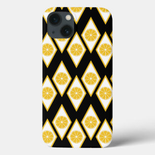 Citrus Slices in Modern Diamond Pattern iPhone 13 Case