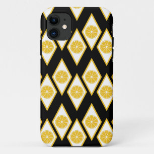 Citrus Slices in Modern Diamond Pattern iPhone 11 Case