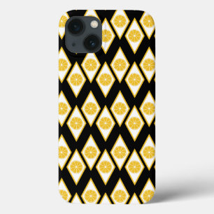 Citrus Slices in Modern Diamond Pattern iPhone 13 Case