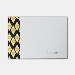 Citrus Slices in Modern Diamond Pattern Post-it Notes
