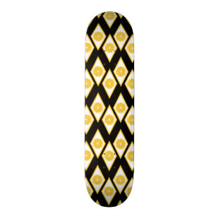Citrus Slices in Modern Diamond Pattern Skateboard