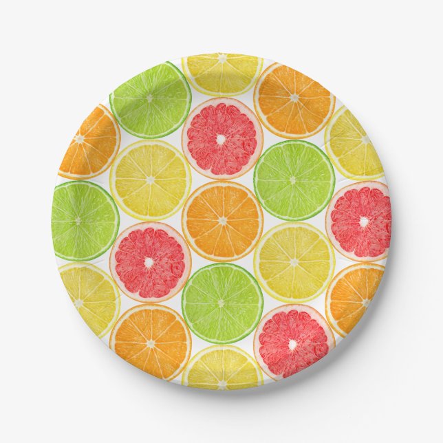 Citrus slices paper plate (Front)