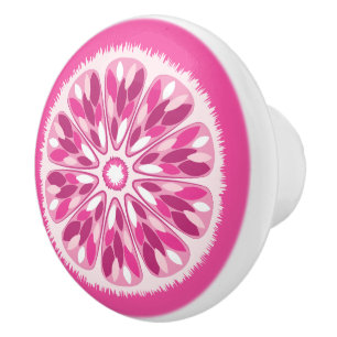 Citrus Slices Pink Lemon Ceramic Knob