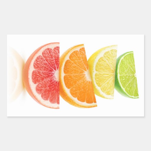 Image of Citrus slices pyramid Rectangular Sticker