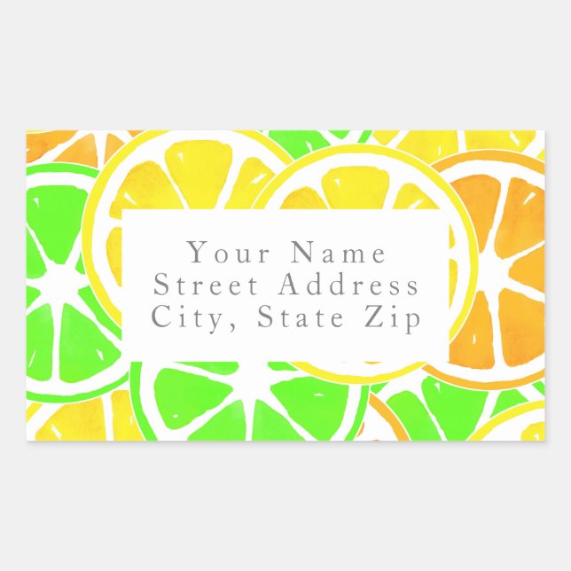  Citrus Slices     Rectangular Sticker (Front)