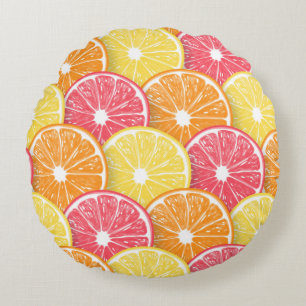 Citrus slices round cushion