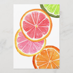 Citrus Slices Watercolor Invitation