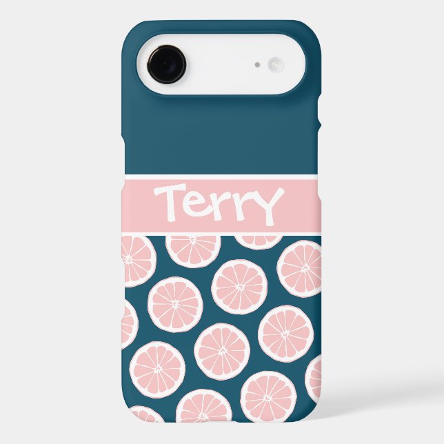 Citrus Slices with Personalised Nameplate Case-Mate iPhone Case (Back)