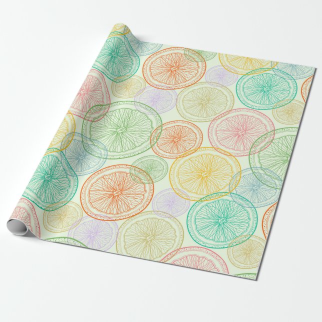 Citrus Slices Wrapping Paper (Unrolled)