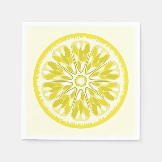 Citrus Slices Yellow Lemon Napkin (Front)