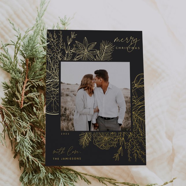Citrus & Spice | Christmas Photo Gold Foil Holiday Card (Creator Uploaded)