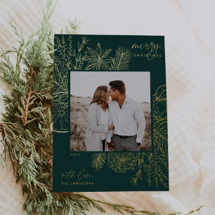 Citrus & Spice Christmas Photo Gold Foil Holiday Card