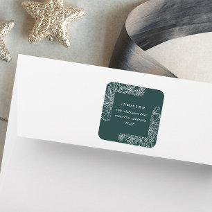 Citrus & Spice Holiday Return Address Square Sticker