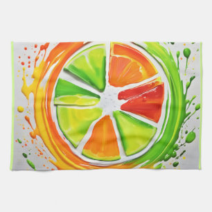 Citrus Splash Design Tea Towel