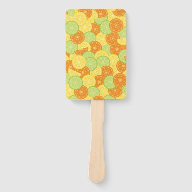 Citrus Splash Illustration Hand Fan (Front)